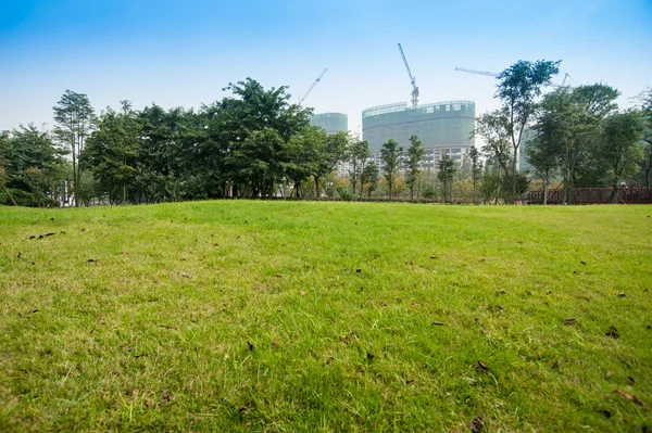 Tierra de hierba en un parque de Chengdu, China —  Fotos de Stock