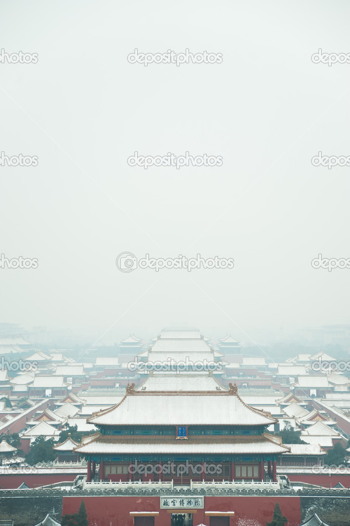 Snow on the Forbidden City, Beijing, China