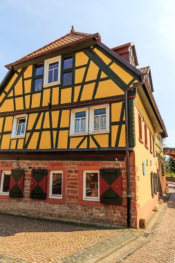 Gelnhausen, tarihsel kaiserpfalz, Almanya.