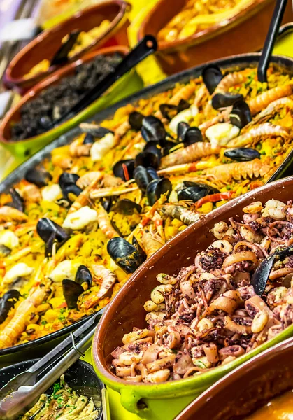 Paella and Calamari — Stock Photo, Image