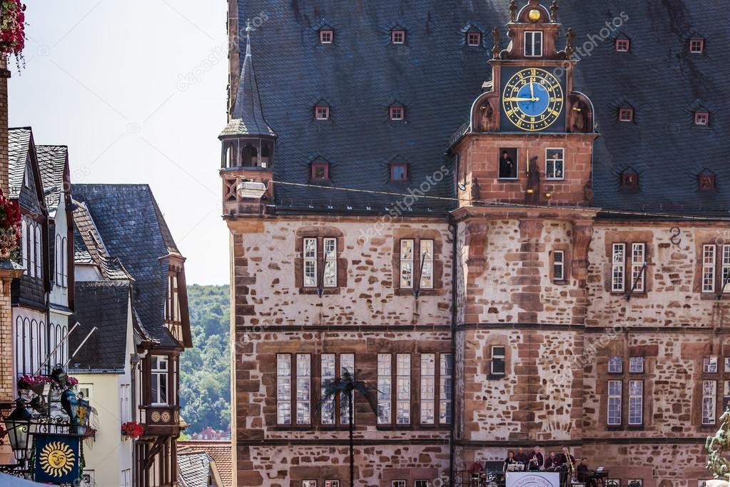 Historical town hall in old german university city Marburg