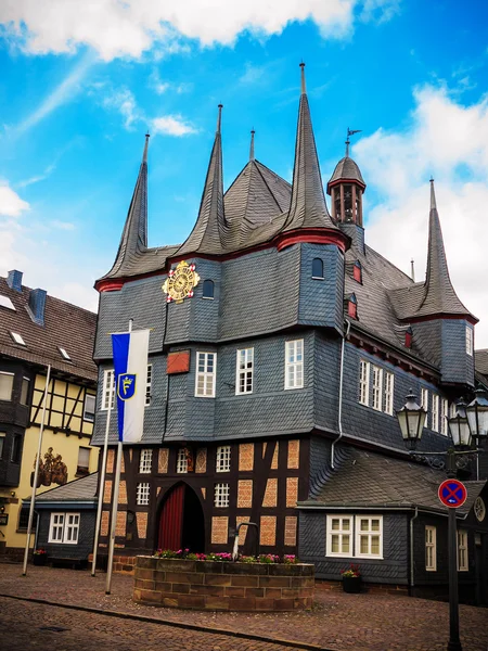 Ayuntamiento con 10 torres en Frankenberg Eder, Alemania — Foto de Stock