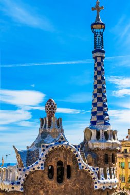 renkli mozaik Bina Park guell barcelona, İspanya