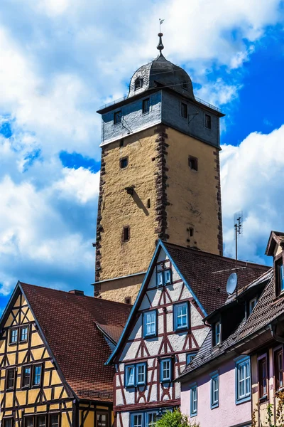 De bayersturm in lohr am belangrijkste in spessart bergen, Duitsland — Stockfoto