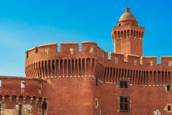 : castillet w perpignan, la porte notre dame, we Francji — Zdjęcie stockowe