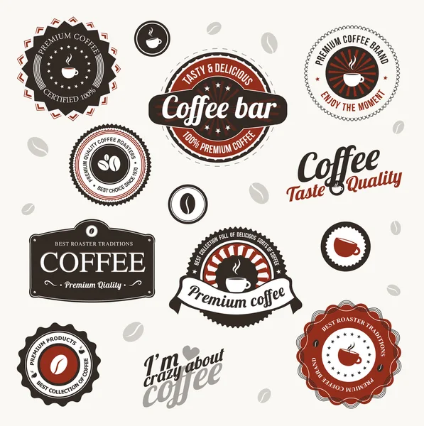 Vector labels with coffee stains — Stock Vector