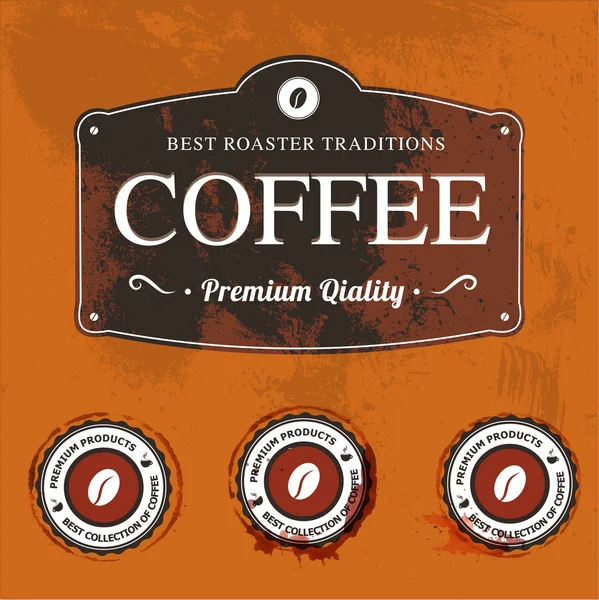 Vector labels with coffee stains — Stock Vector