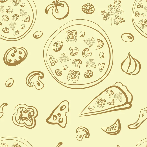 Patrón sin costura de pizza — Vector de stock