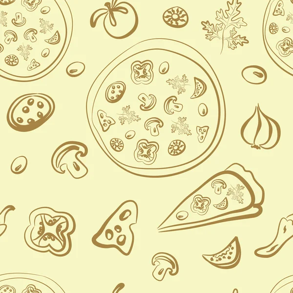 Pizza naadloos patroon — Stockvector