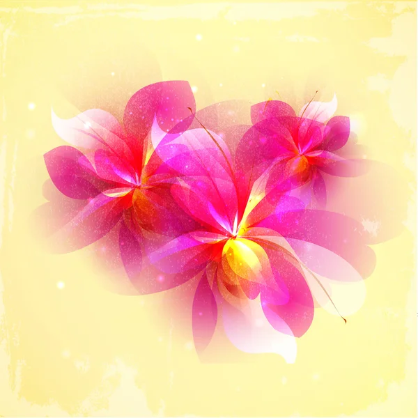 3 つのピンクの花 — ストックベクタ