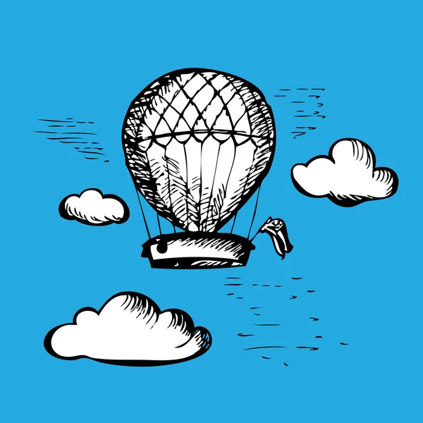 Μπλε διάνυσμα αερόστατο. — Διανυσματικό Αρχείο