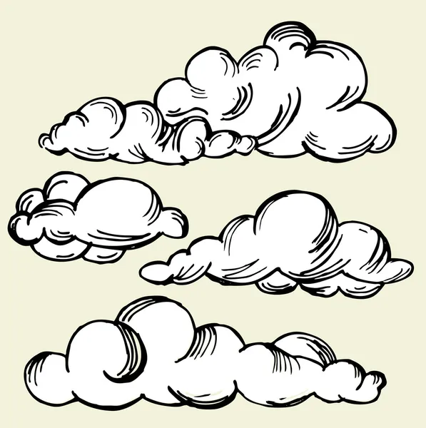 Vektor-Gravurwolken Vektorgrafiken