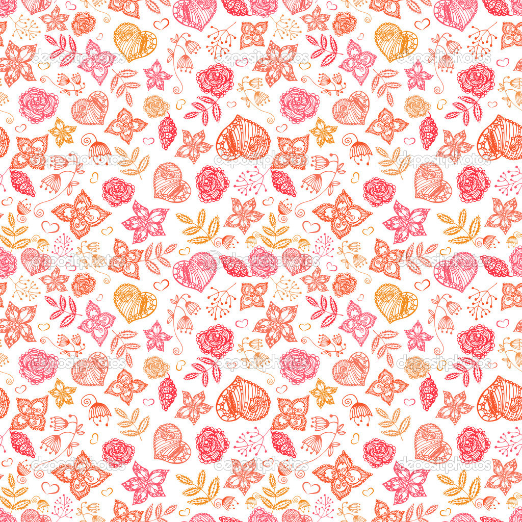 Doodle floral seamless pattern