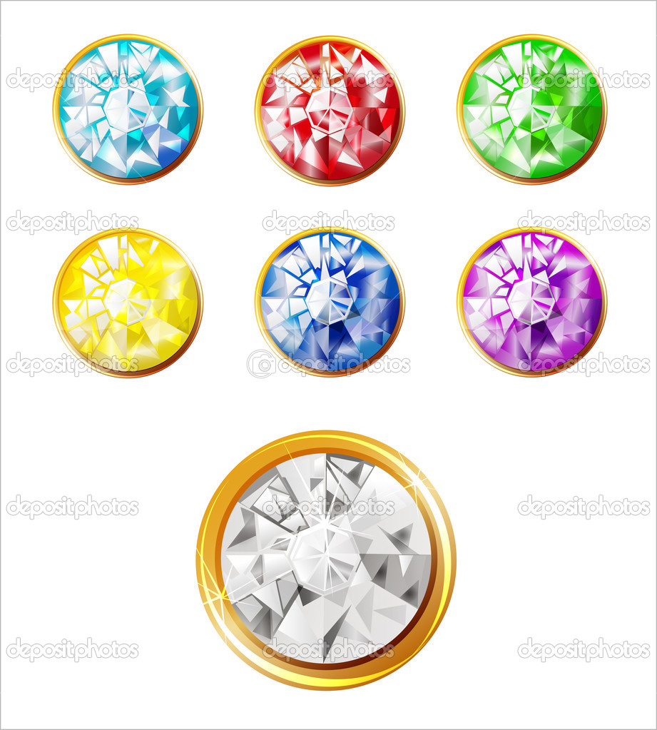 Multicolored collection of gems