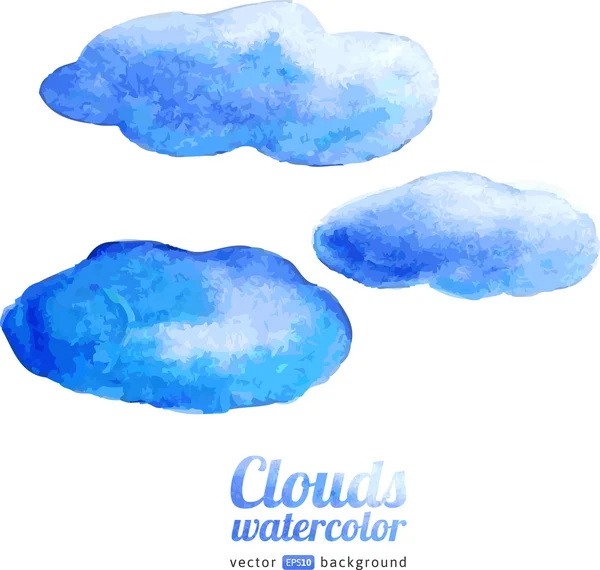 Blue watercolor clouds — Stock Vector