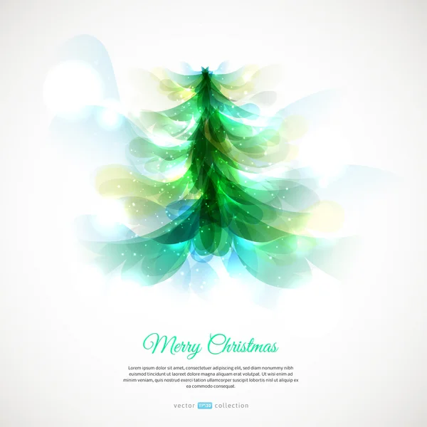 Merry Christmas green tree — Stock Vector