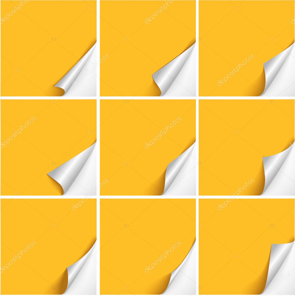 six curved corners on yellow sheets