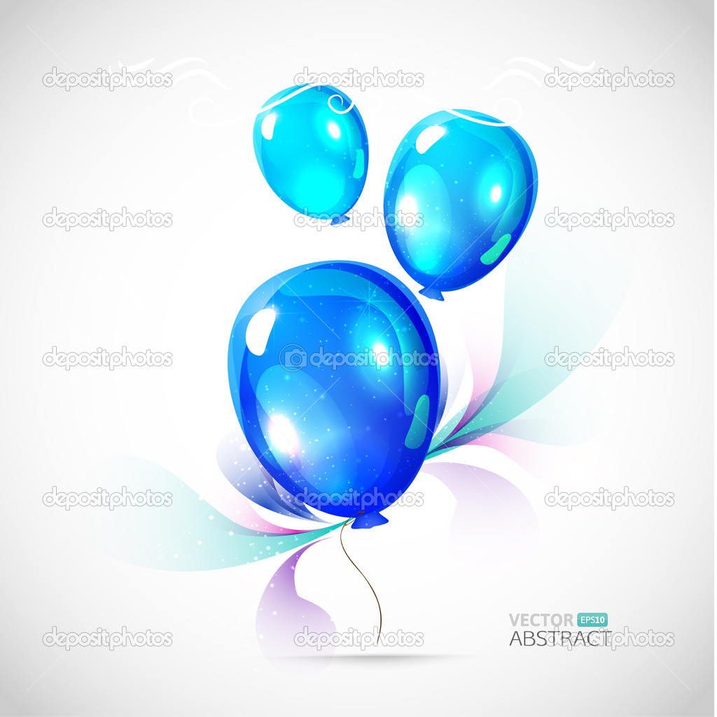Blue vector balloons