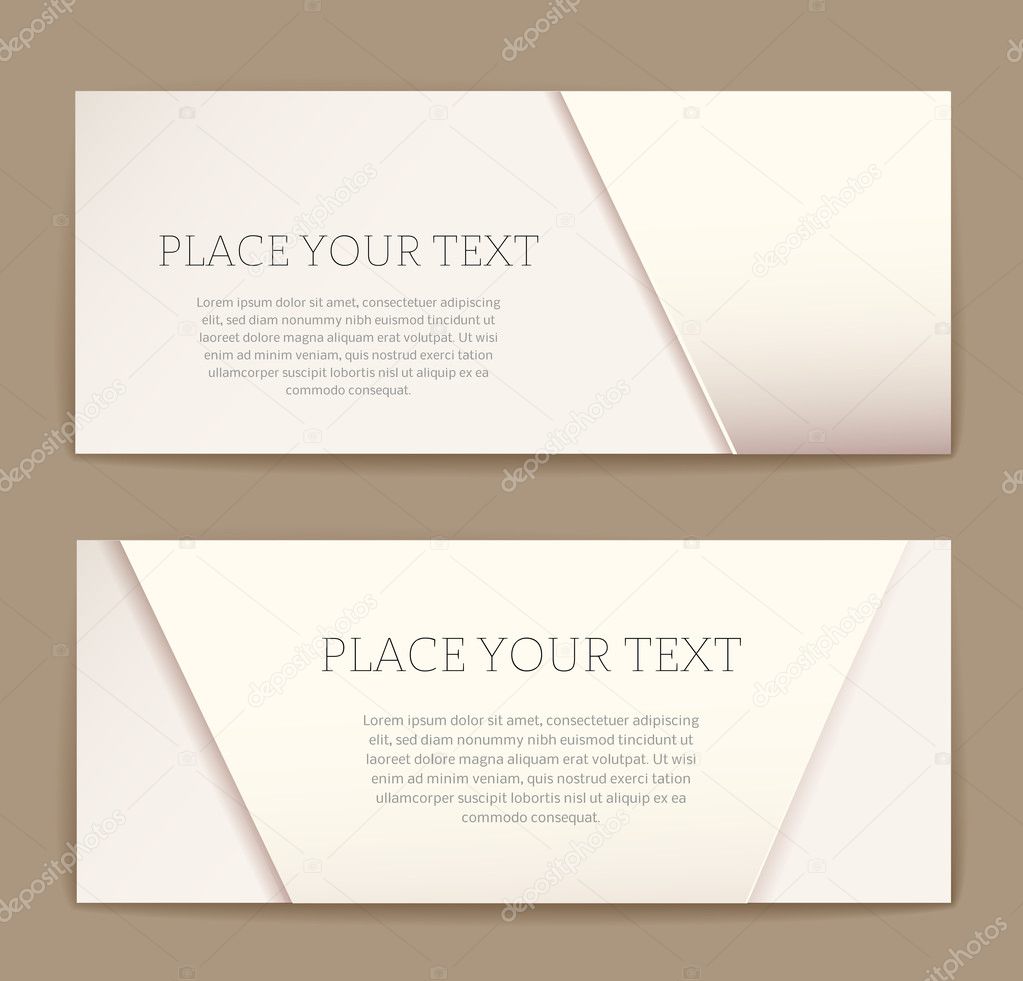 Set of two flat paper banners.