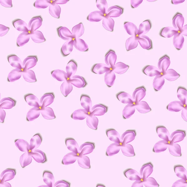 Patrón sin costura floral vectorial con flores lila — Vector de stock