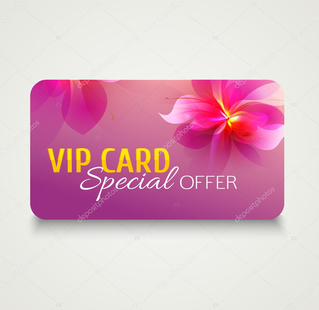 Fashion gift card with floral elements.