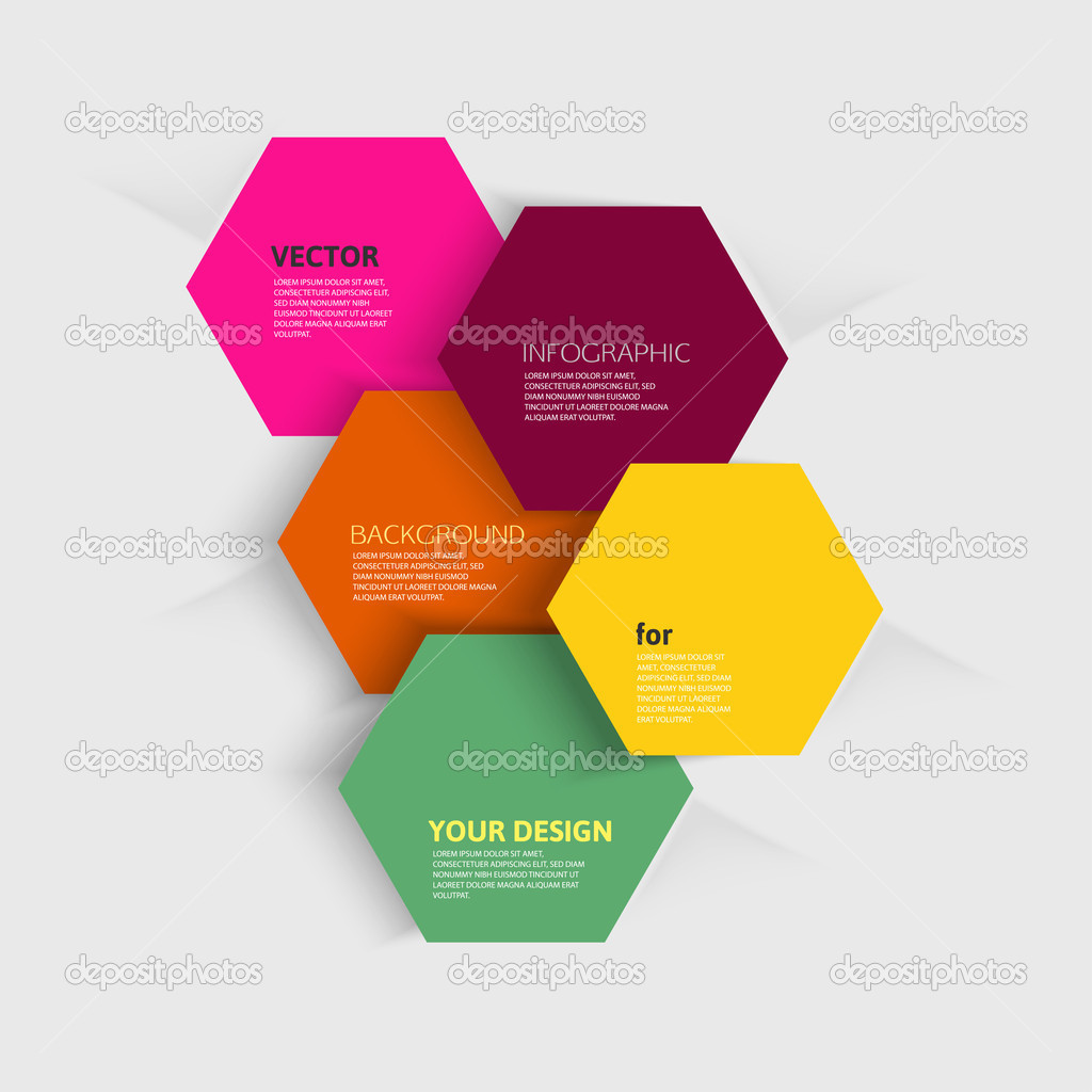 Polygonal infographic elements. Paper shapes