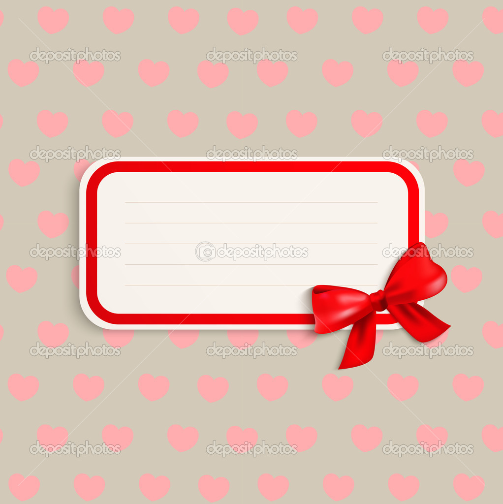 Vector elegant vintage card with red bow