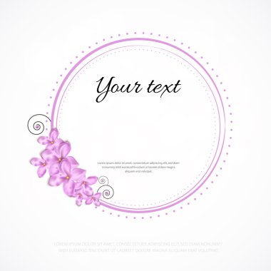 Eflatun çiçekli çerçeve vektör çiçek