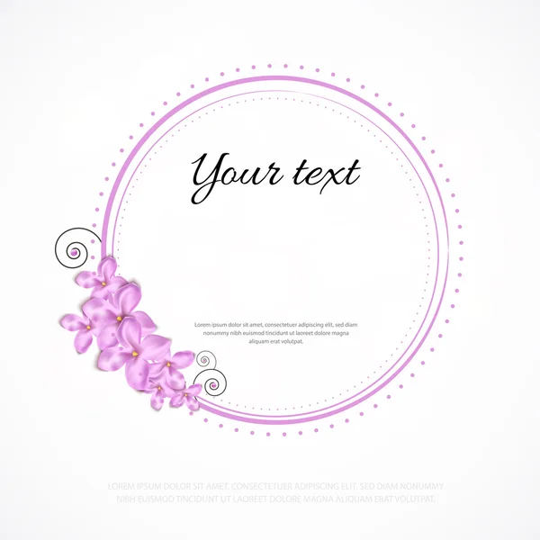 Vector floral frame met lila bloemen — Stockvector