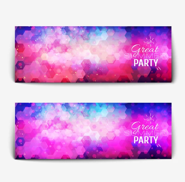 Abstract colorful party banners for your design. — Stock Vector