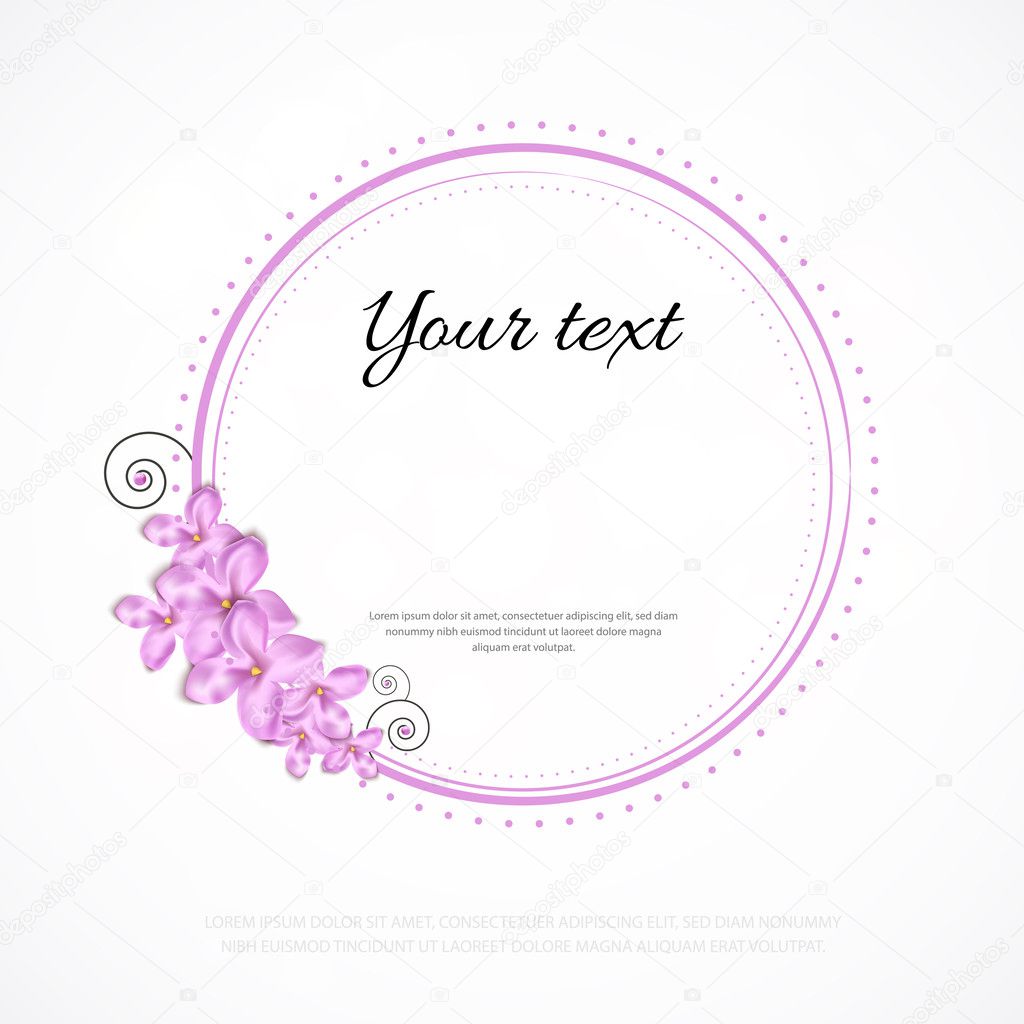 Vector floral frame with lilac flowers