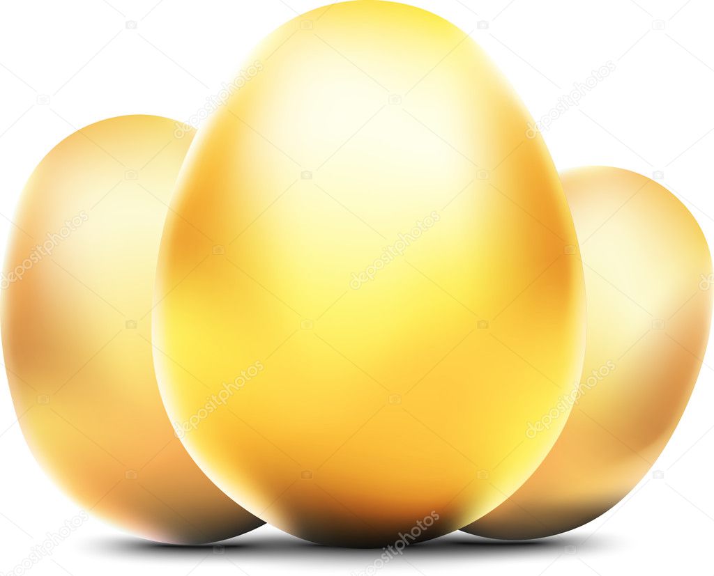 Golden eggs.  Easter theme.