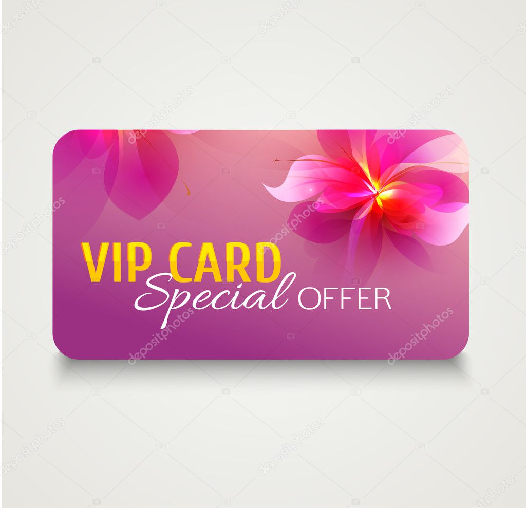 Fashion gift card with floral elements..