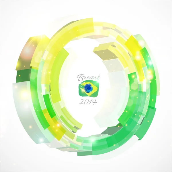 Fundo vetorial abstrato. Bandeira do Brasil cores. Futebol tema . — Vetor de Stock