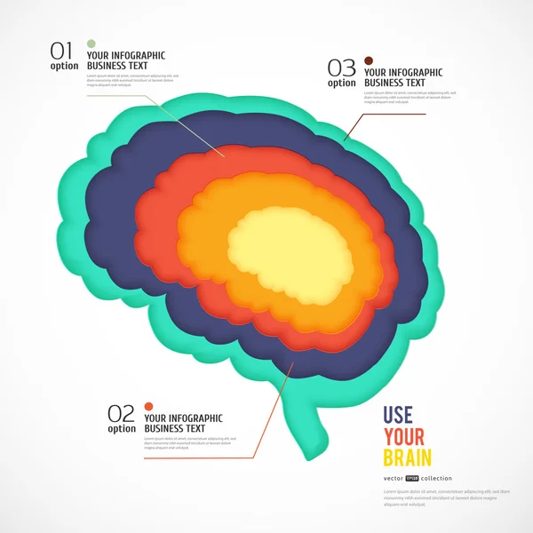 Hersenen infographics. — Stockvector