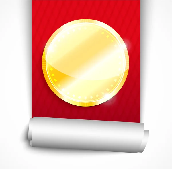 Badge in metallo oro — Vettoriale Stock