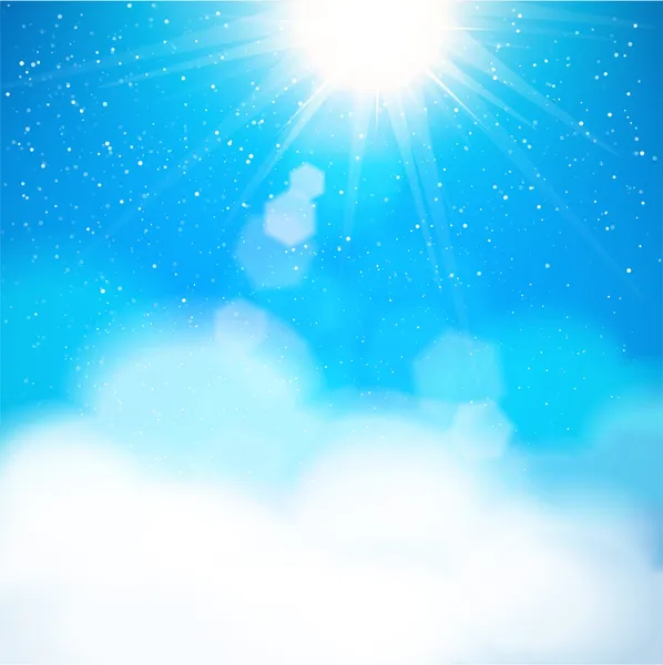 Fondo de cielo natural con sol brillante — Vector de stock