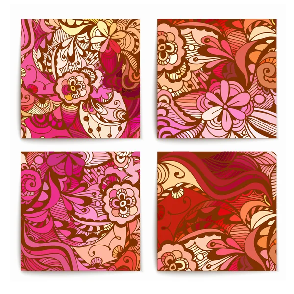 Set of abstract floral cards. — Stock Vector