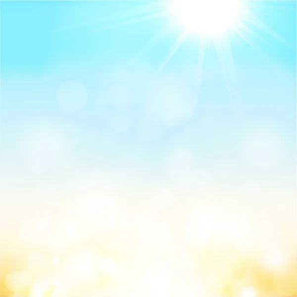 Sable trouble et ciel bleu avec un soleil d'été éclatant Graphismes Vectoriels