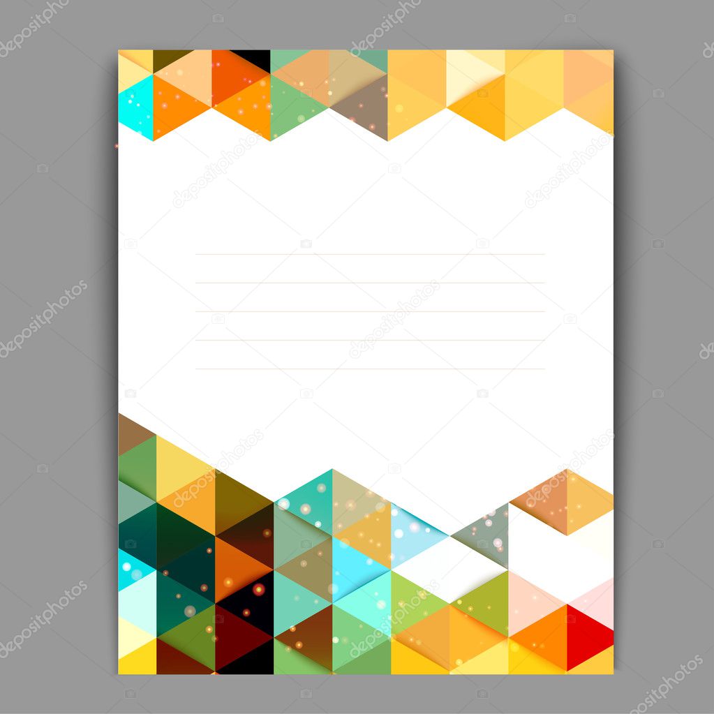 Abstract triangle banner with snow