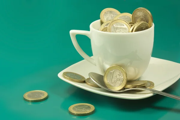 Cup of euro — Stock Photo, Image