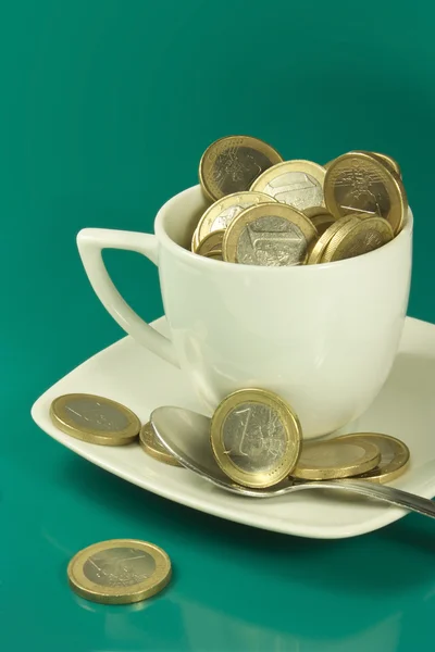 Cup of euro — Stock Photo, Image