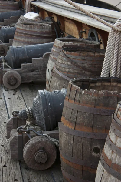 Cannon on the deck — Stock Photo, Image