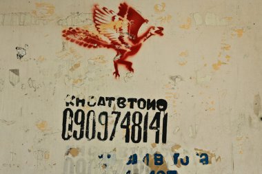 grafiti ile dokulu grunge duvar arka plan