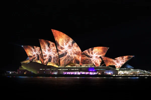 Sydney Opera House Night Vivid Light Festival — Stock Photo, Image