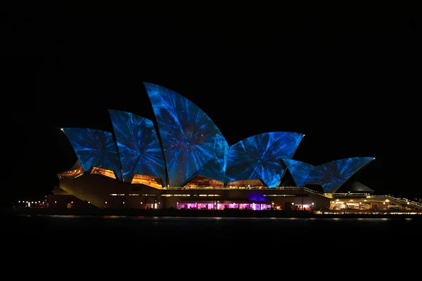 Sydney opera house noche viva luz festival — Foto de Stock