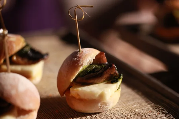 Vegetarian haloumi slider — Stock Photo, Image