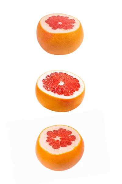 Half Juicy Grapefruit Isolated White Background — Stock Photo, Image