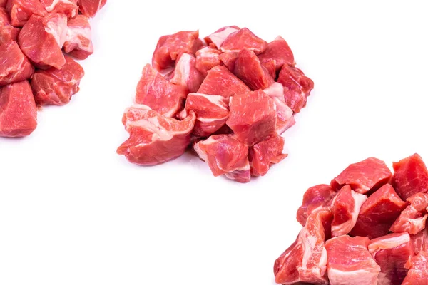 Verse Rauwe Varkensvleesstukken Geïsoleerd — Stockfoto