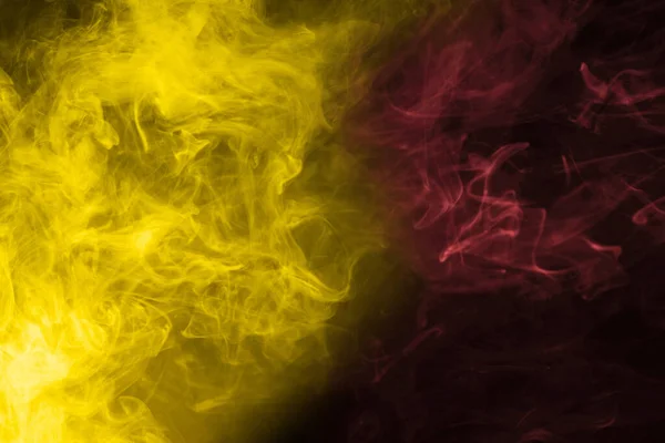 Vapor Amarillo Rosa Sobre Fondo Negro Copiar Espacio — Foto de Stock